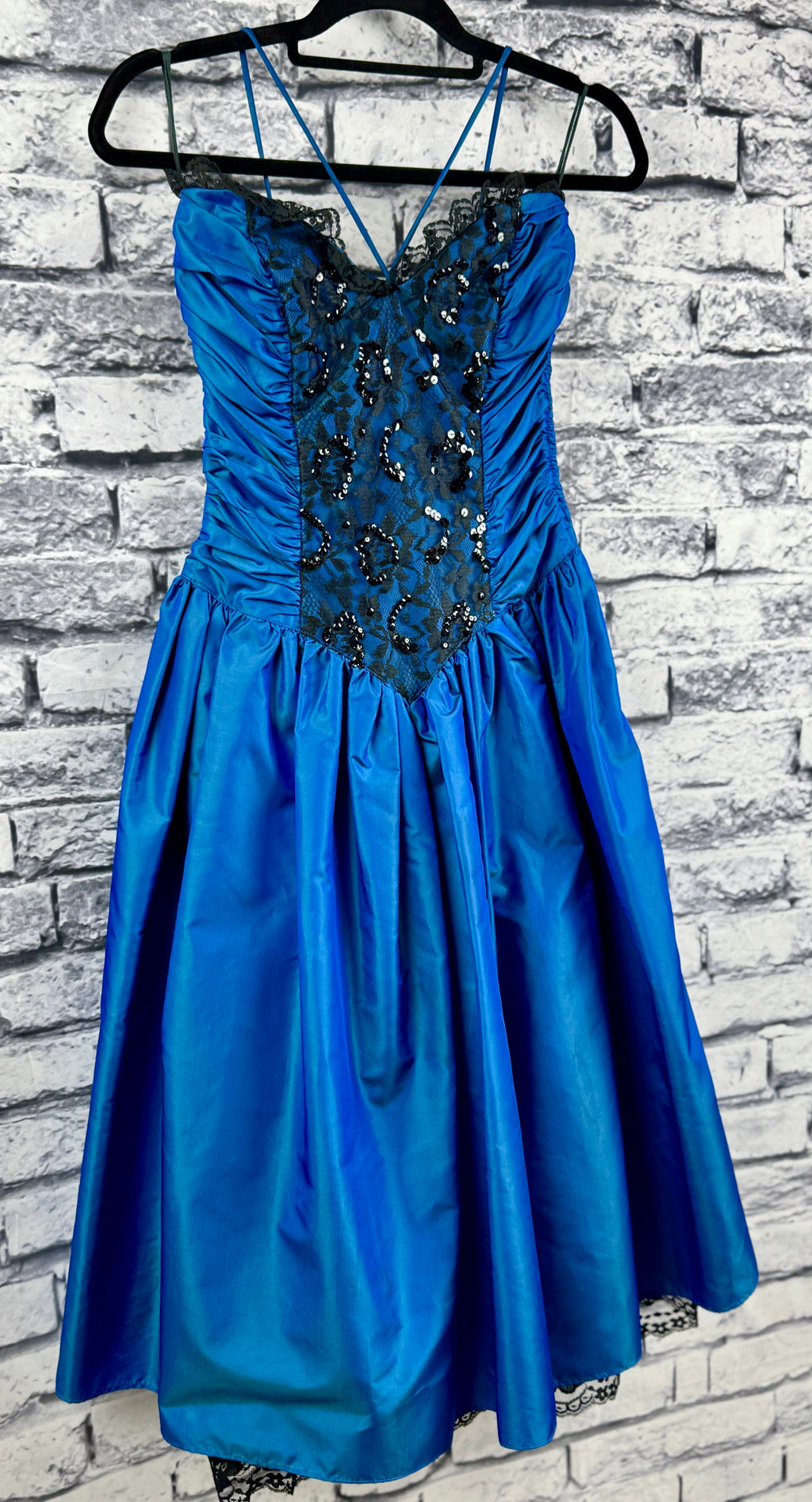 VTG 80's Gunne Sax Blue Dress - Image 2