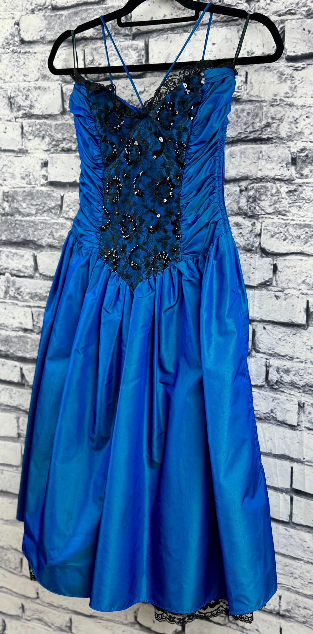 VTG 80's Gunne Sax Blue Dress - Image 3