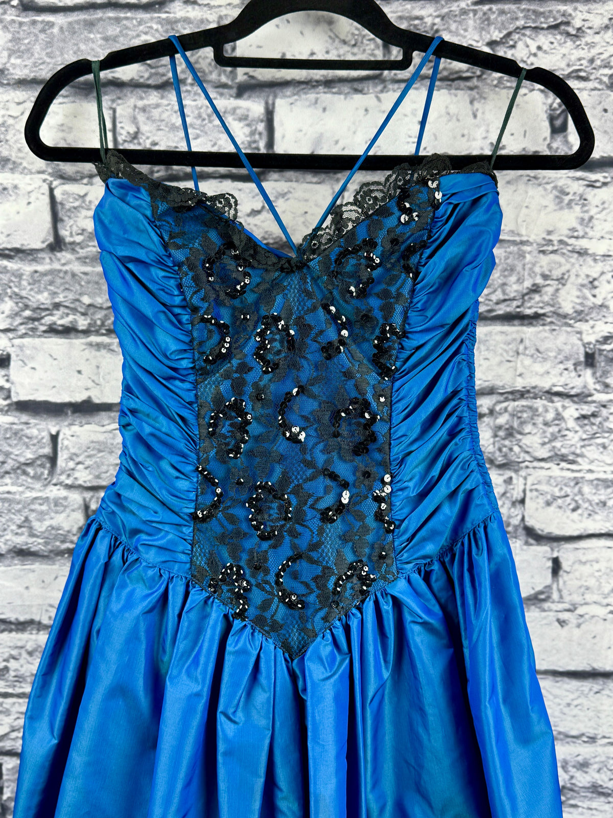 VTG 80's Gunne Sax Blue Dress - Image 4