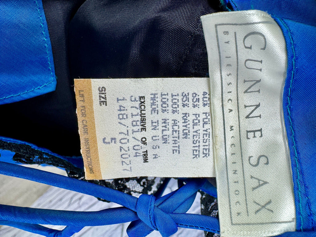 VTG 80's Gunne Sax Blue Dress - Image 6