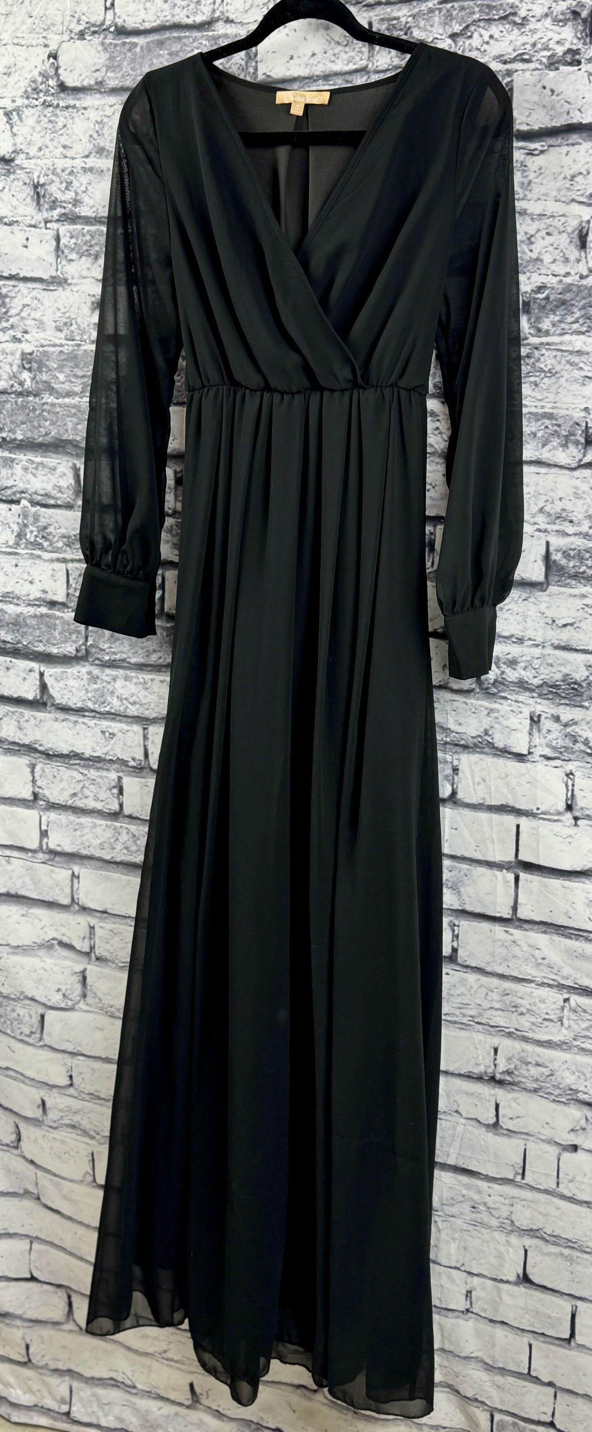 Ricarica Black Long Sleeve Dress - Image 3