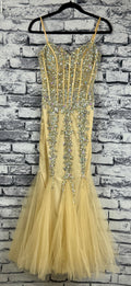 Jovani Champagne Sparkle Gown - Image 1