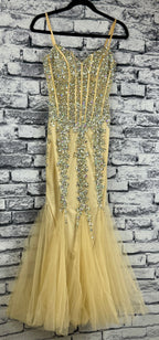Jovani Champagne Sparkle Gown - Image 2