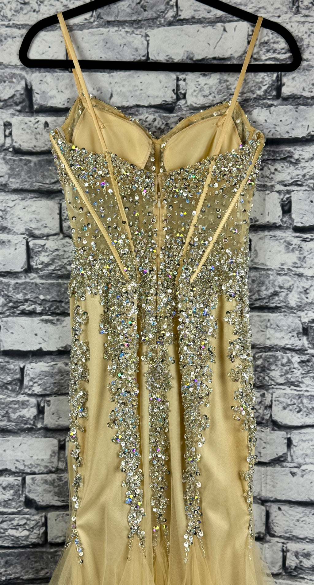 Jovani Champagne Sparkle Gown - Image 6