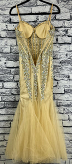 Jovani Champagne Sparkle Gown - Image 8