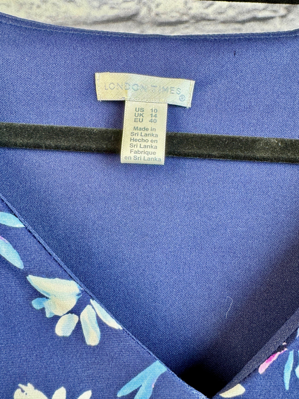 London Times Navy Floral Dress - Image 4