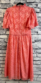 Maia Coral & Gold Dress - Image 5