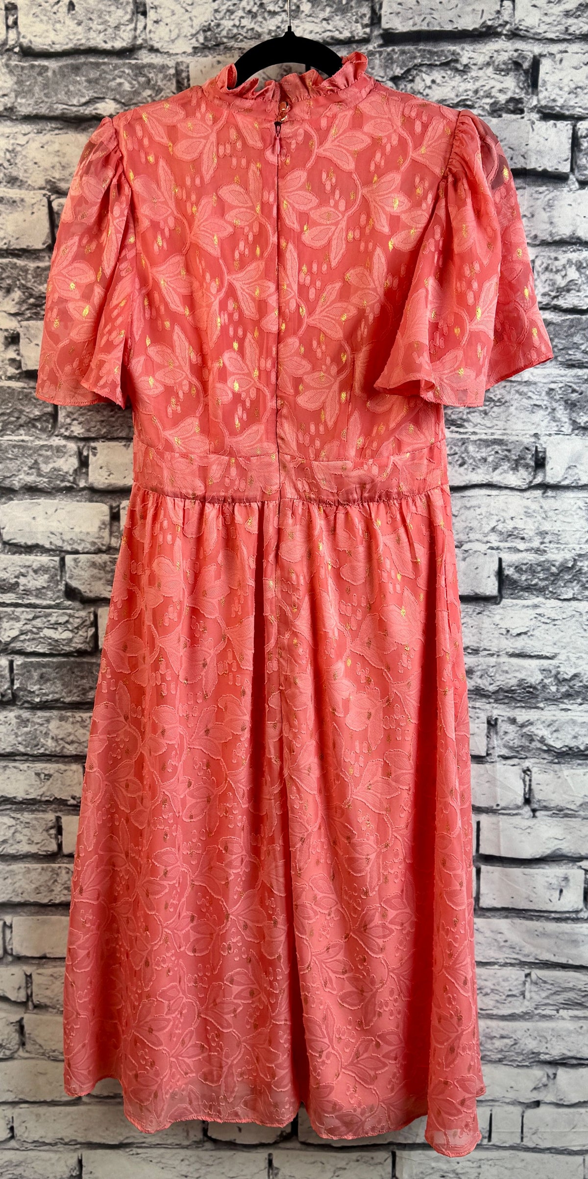 Maia Coral & Gold Dress - Image 5