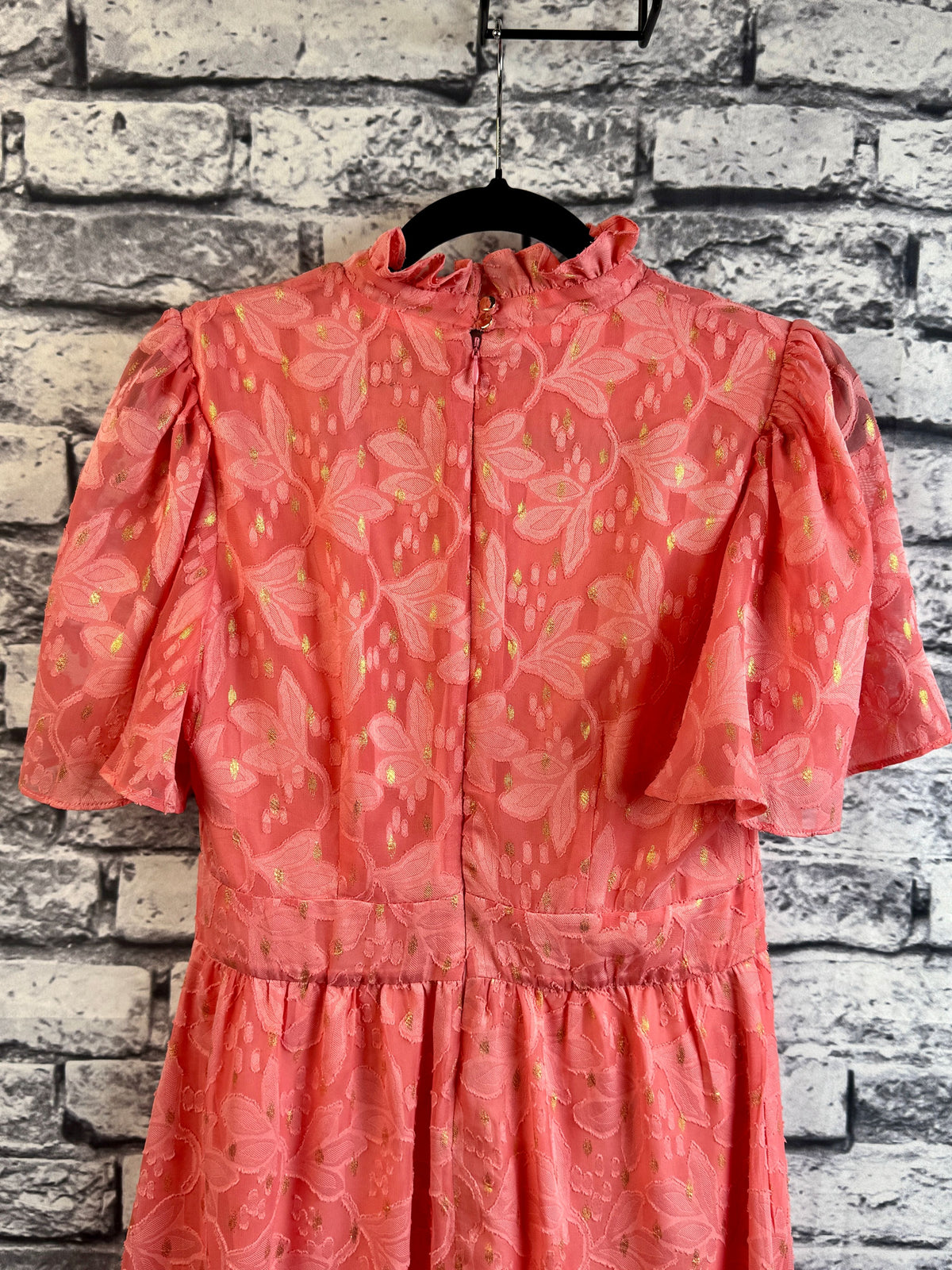 Maia Coral & Gold Dress - Image 6