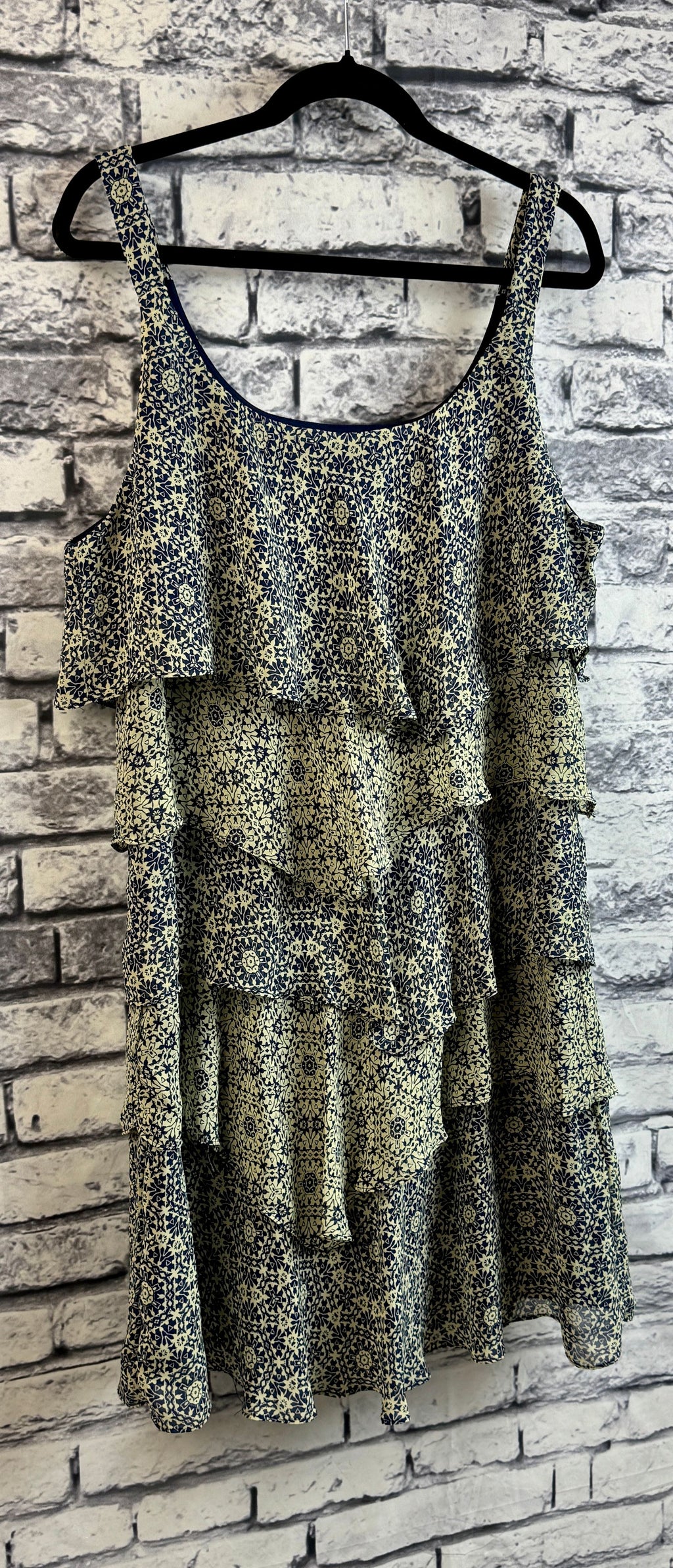 Robbie Bee Tiered Navy & Ivory Dress - Image 2