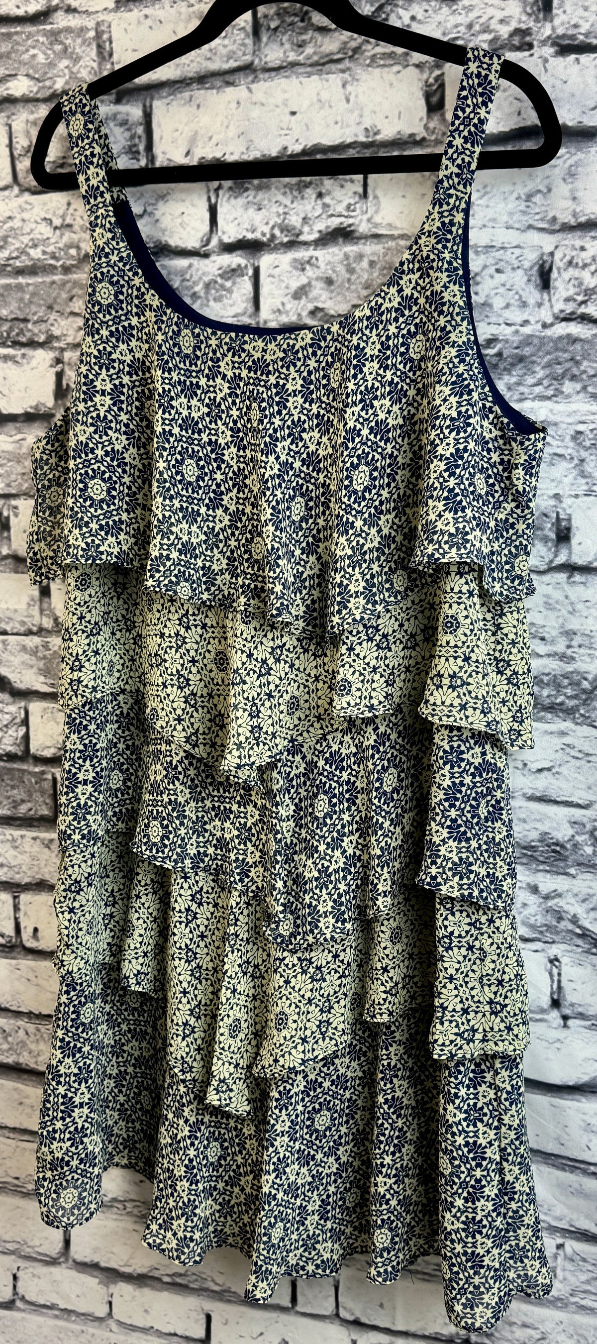 Robbie Bee Tiered Navy & Ivory Dress - Image 3