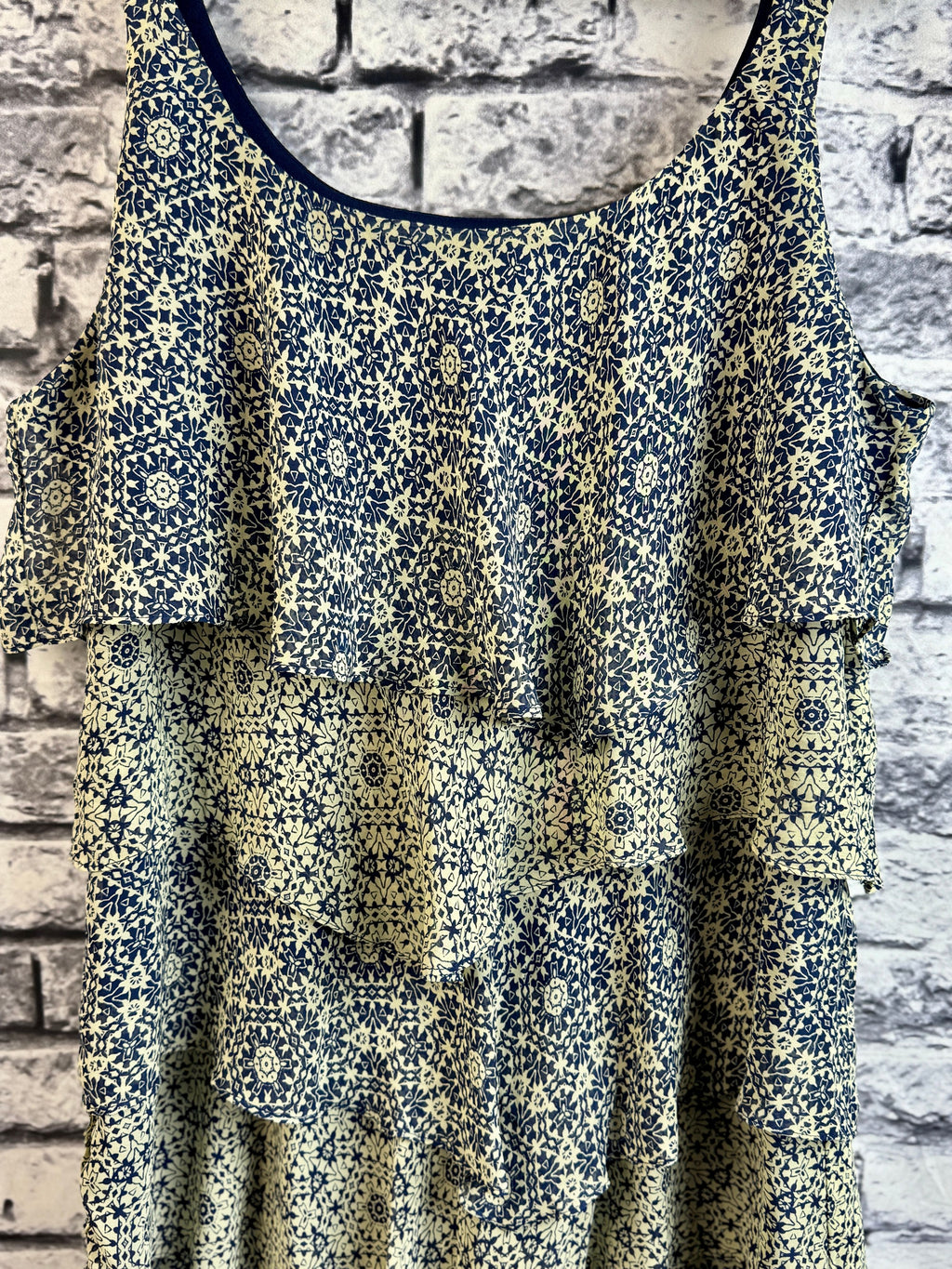 Robbie Bee Tiered Navy & Ivory Dress - Image 4