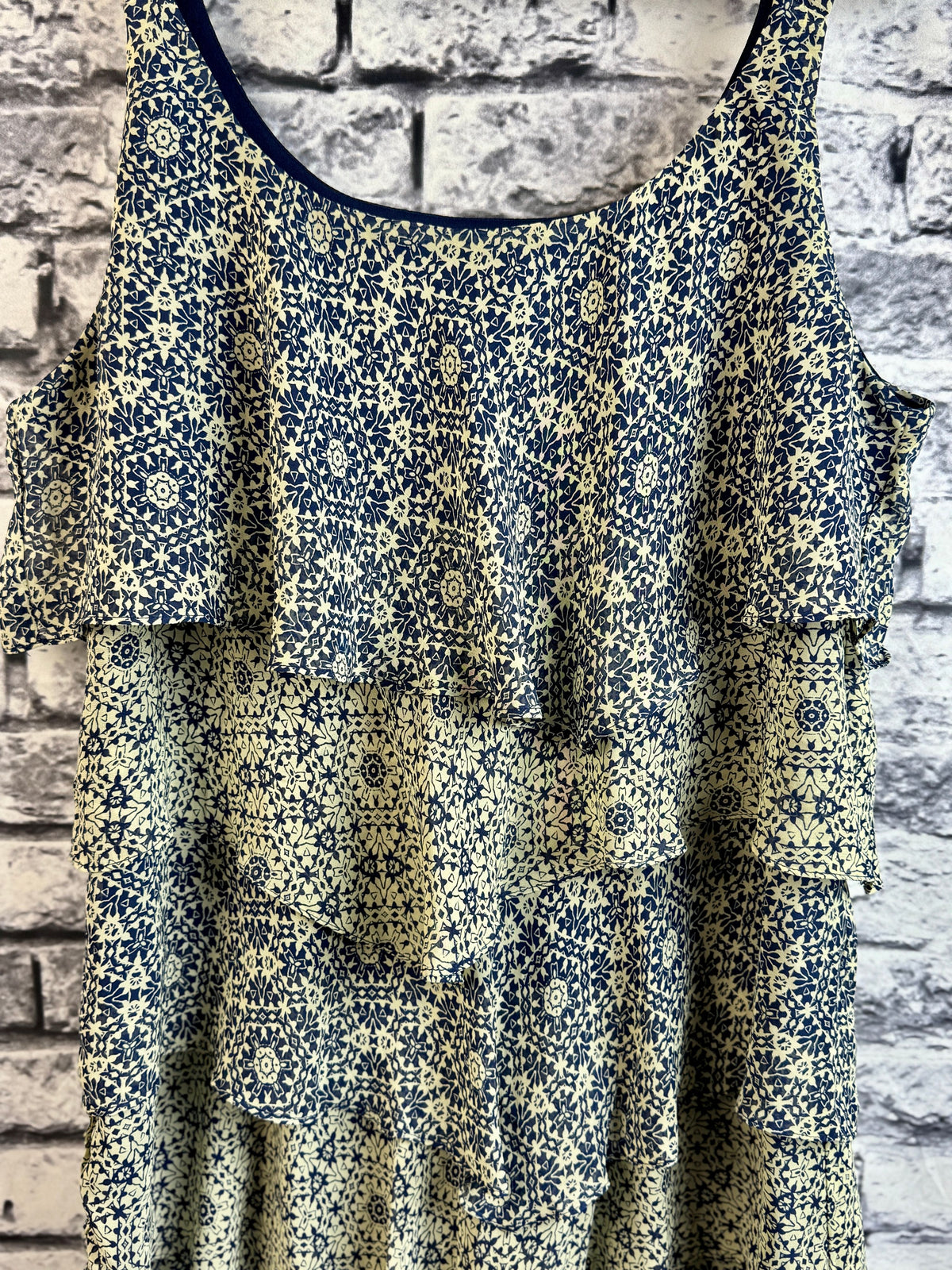 Robbie Bee Tiered Navy & Ivory Dress - Image 4