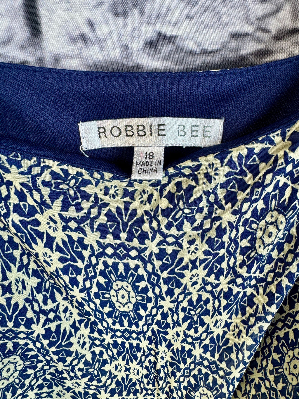Robbie Bee Tiered Navy & Ivory Dress - Image 5