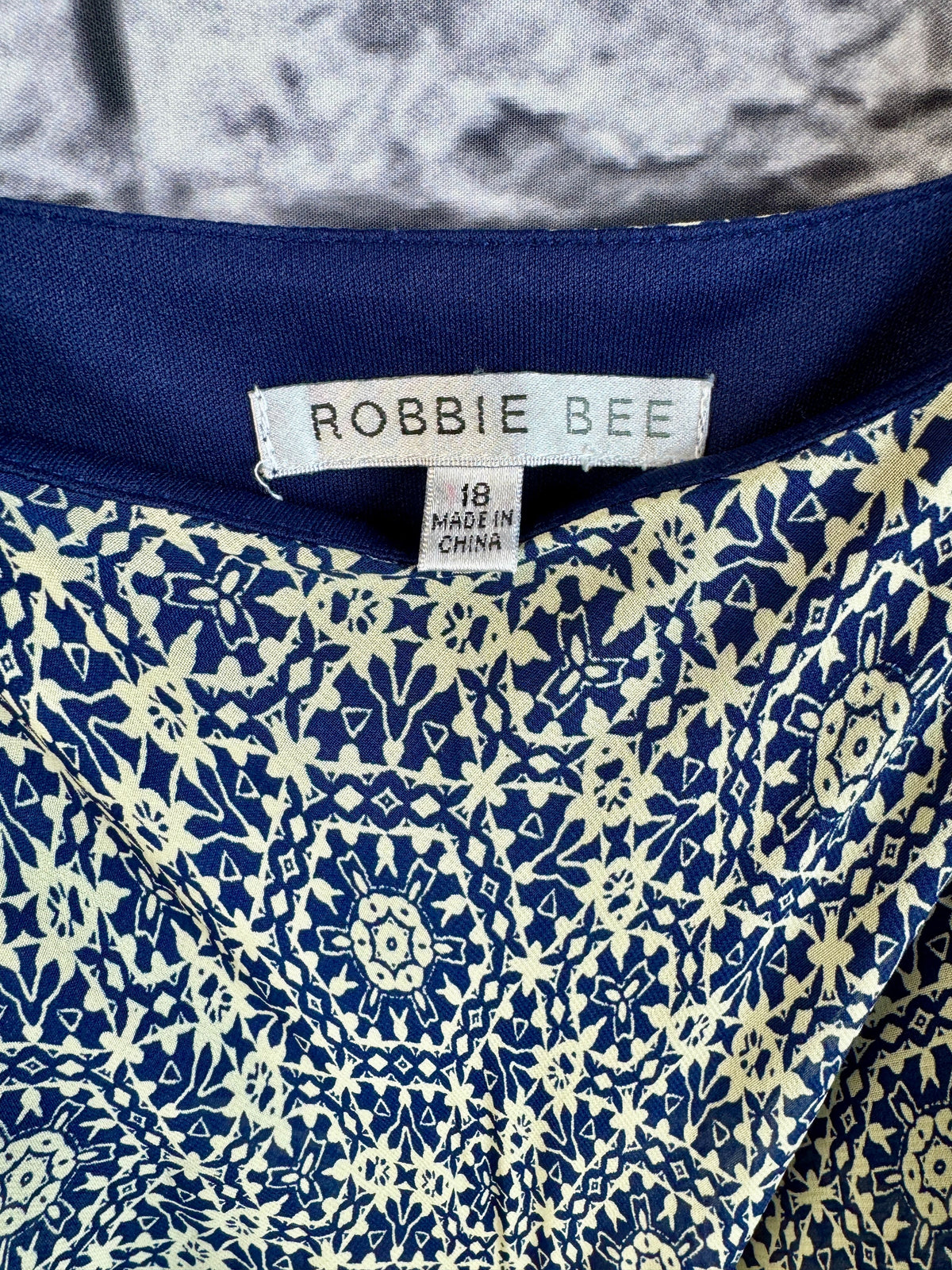 Robbie Bee Tiered Navy & Ivory Dress - Image 5
