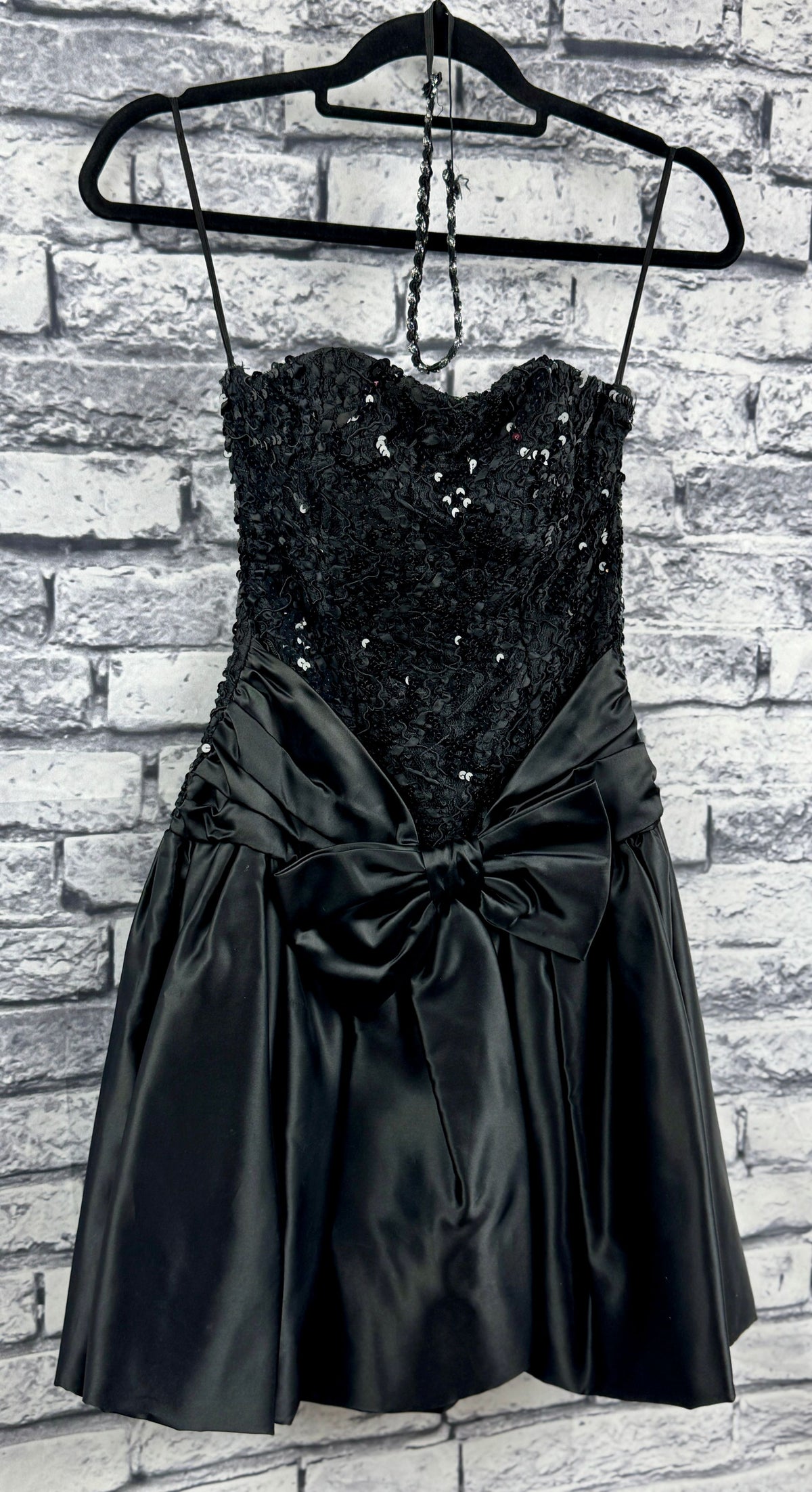 VTG 80's Scarlett Nite Blk Dress - Image 2