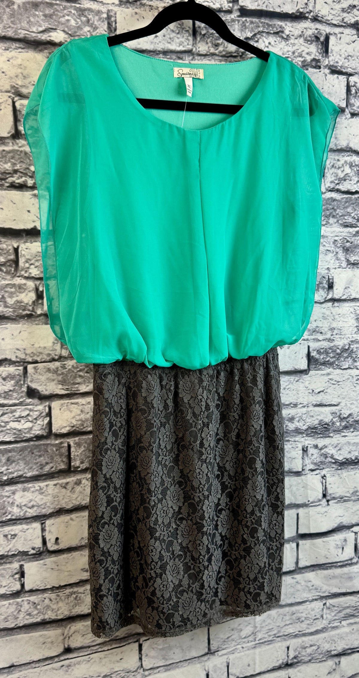 Speechless Green & Gray Dress - Image 2