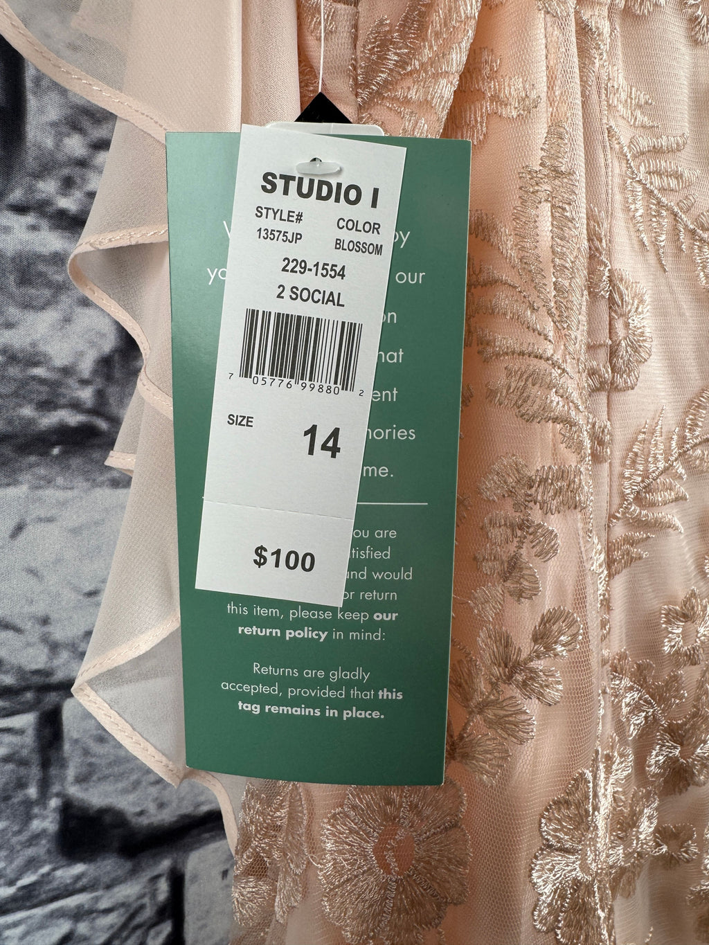 Studio One NY Peach Cape Dress - Image 6