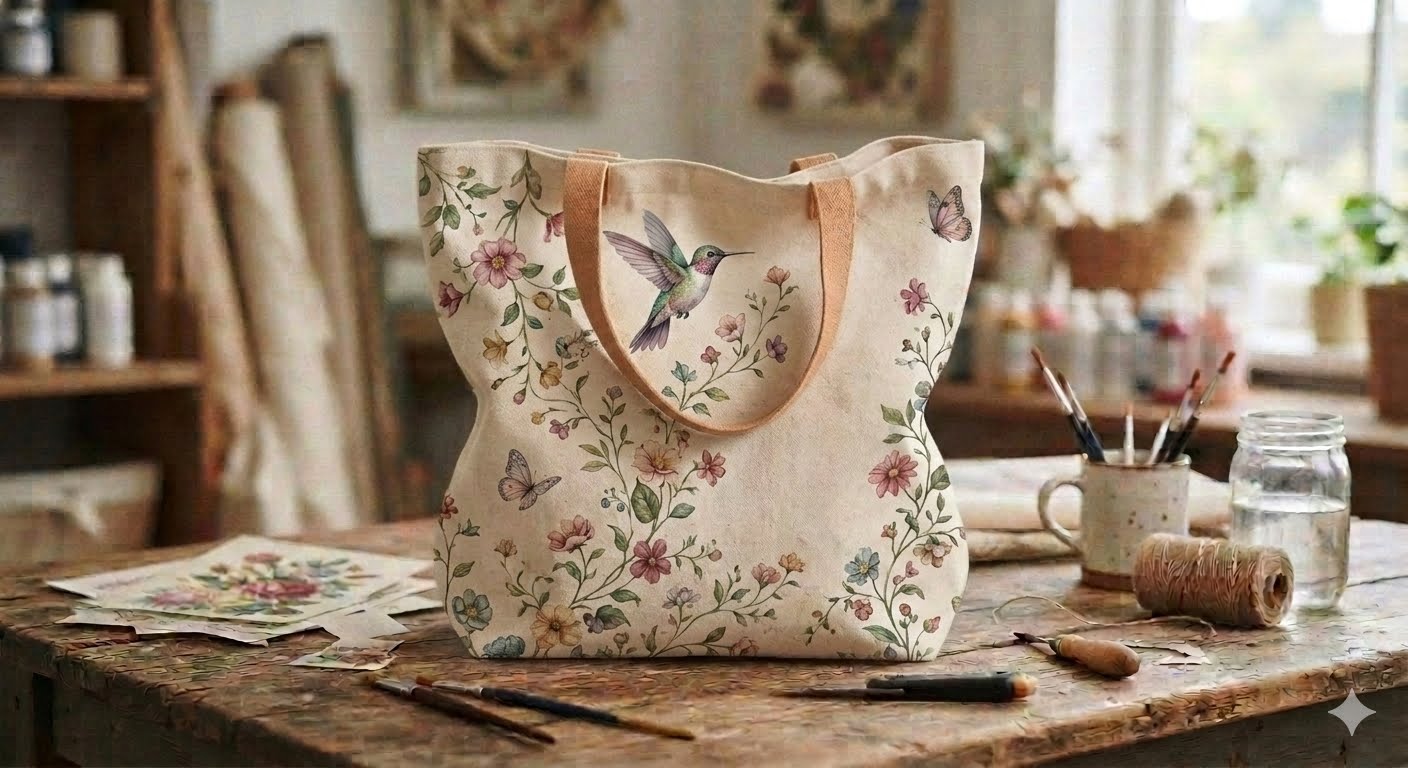 Decorating a Tote Bag with Transfers