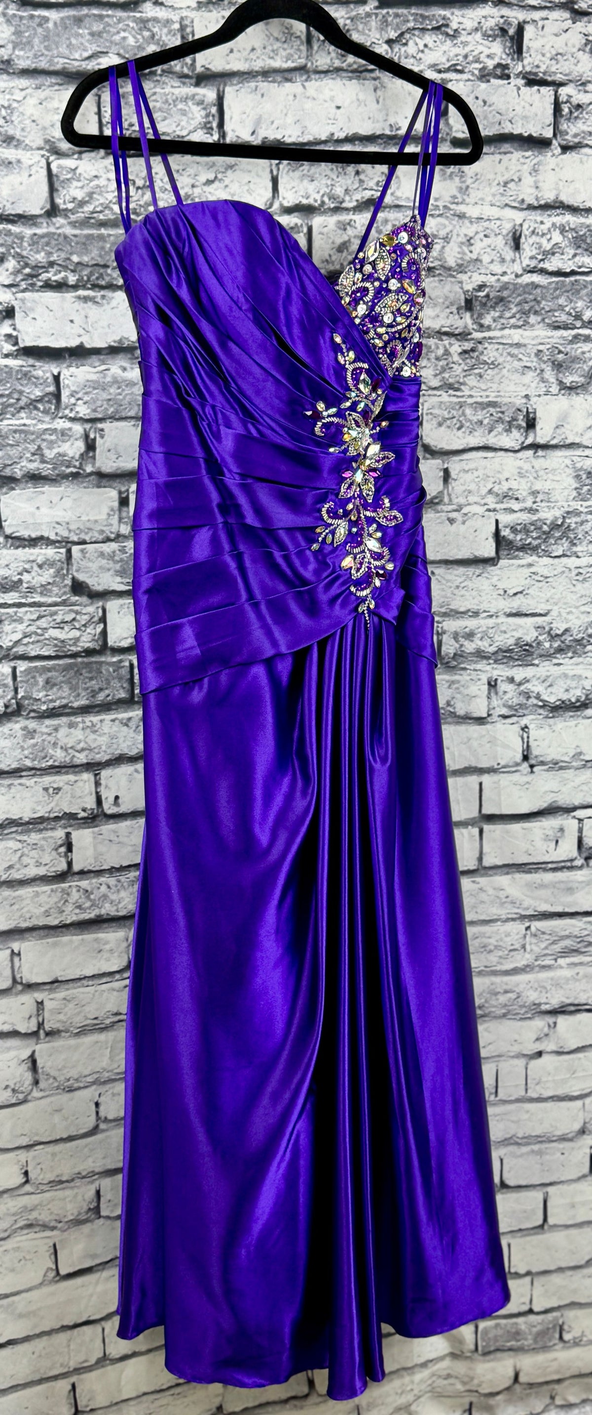 VTG 90's Purple Satin Dress - Image 2