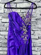 VTG 90's Purple Satin Dress - Image 3