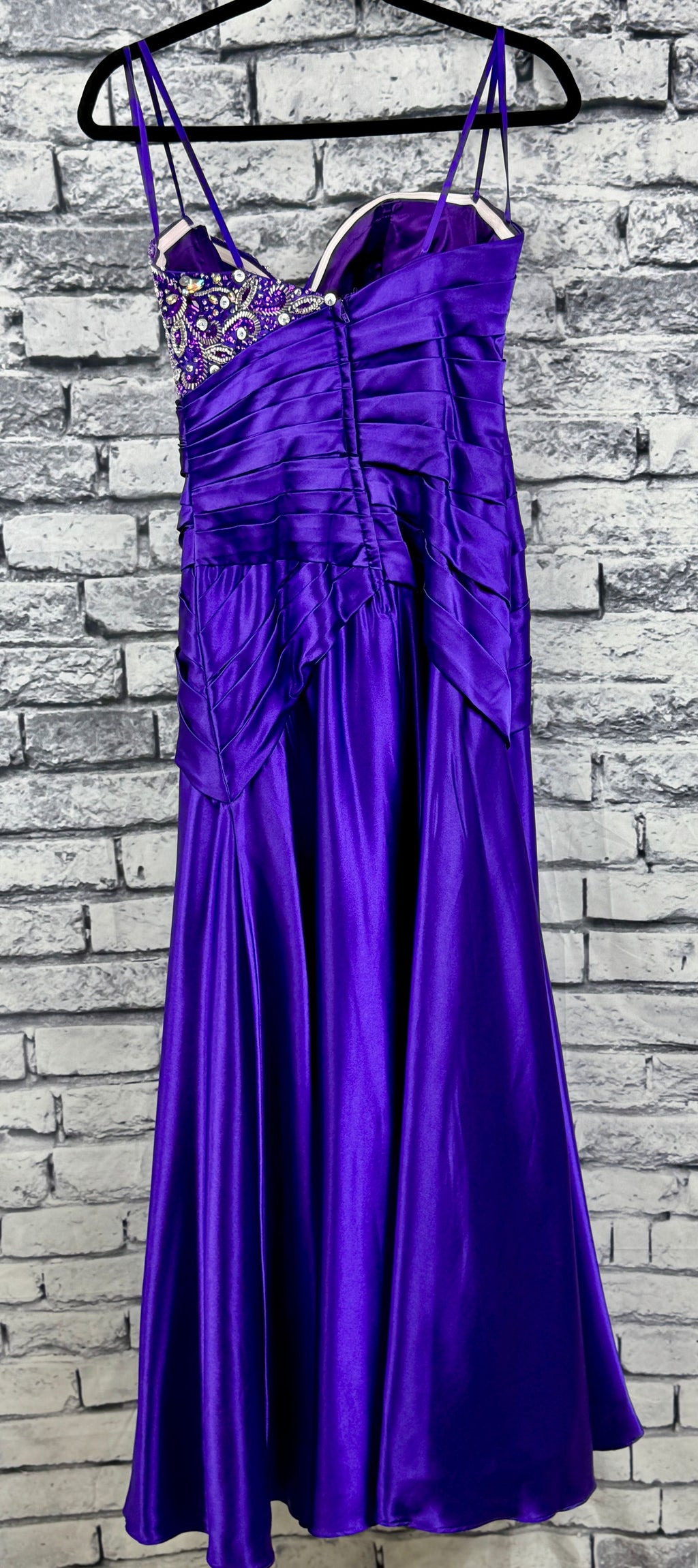 VTG 90's Purple Satin Dress - Image 5