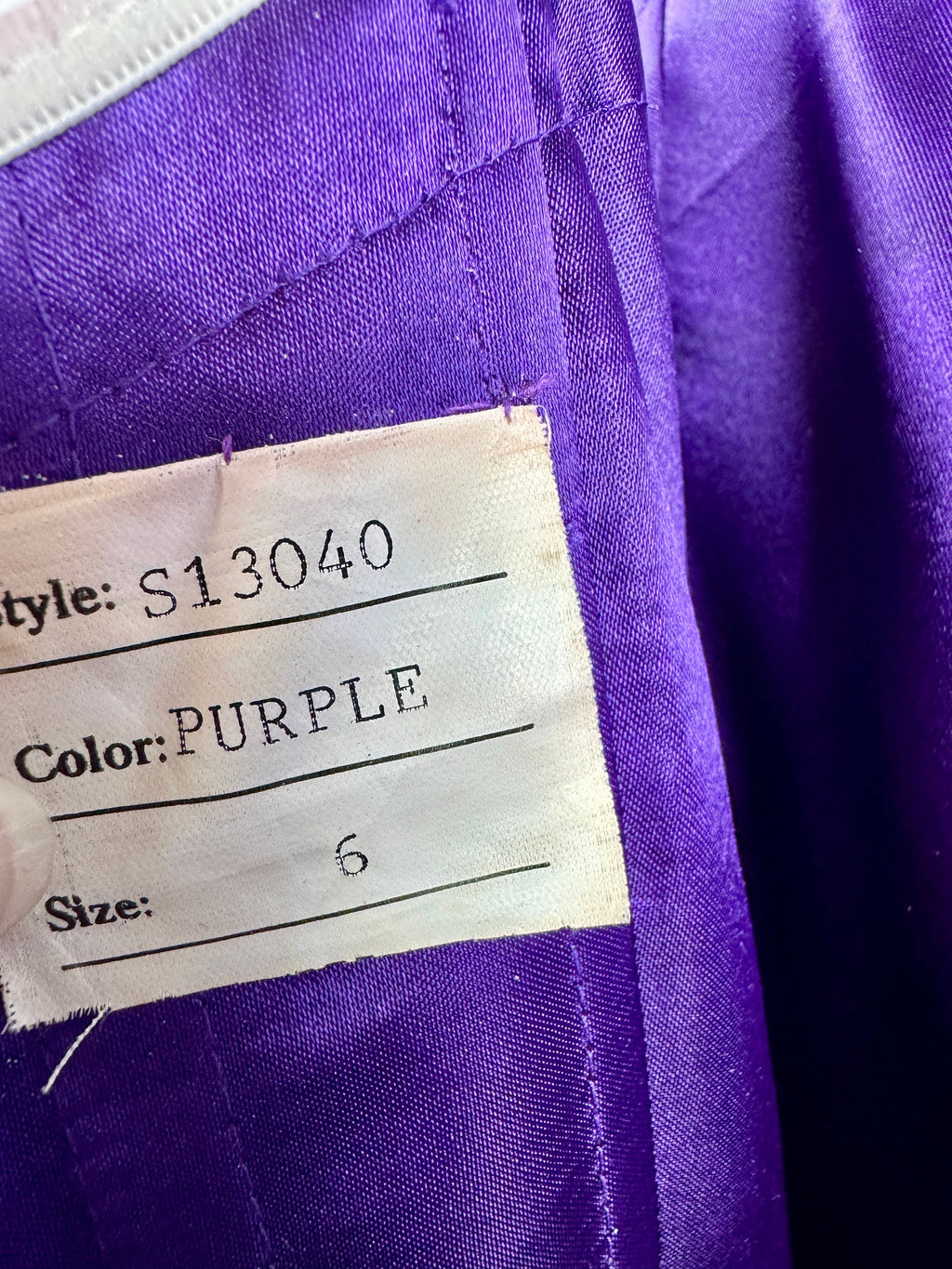 VTG 90's Purple Satin Dress - Image 6