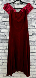 VTG Burgundy Velvet Dress - Image 1