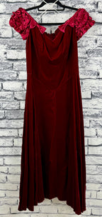 VTG Burgundy Velvet Dress - Image 1
