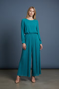 VTG Green Pleated Jumpsuit - Image 1