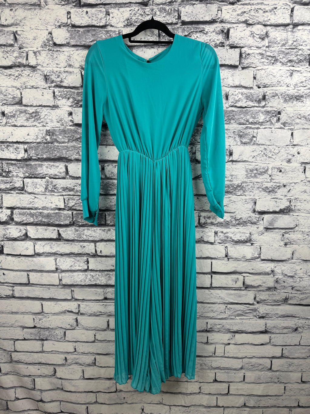VTG Green Pleated Jumpsuit - Image 2