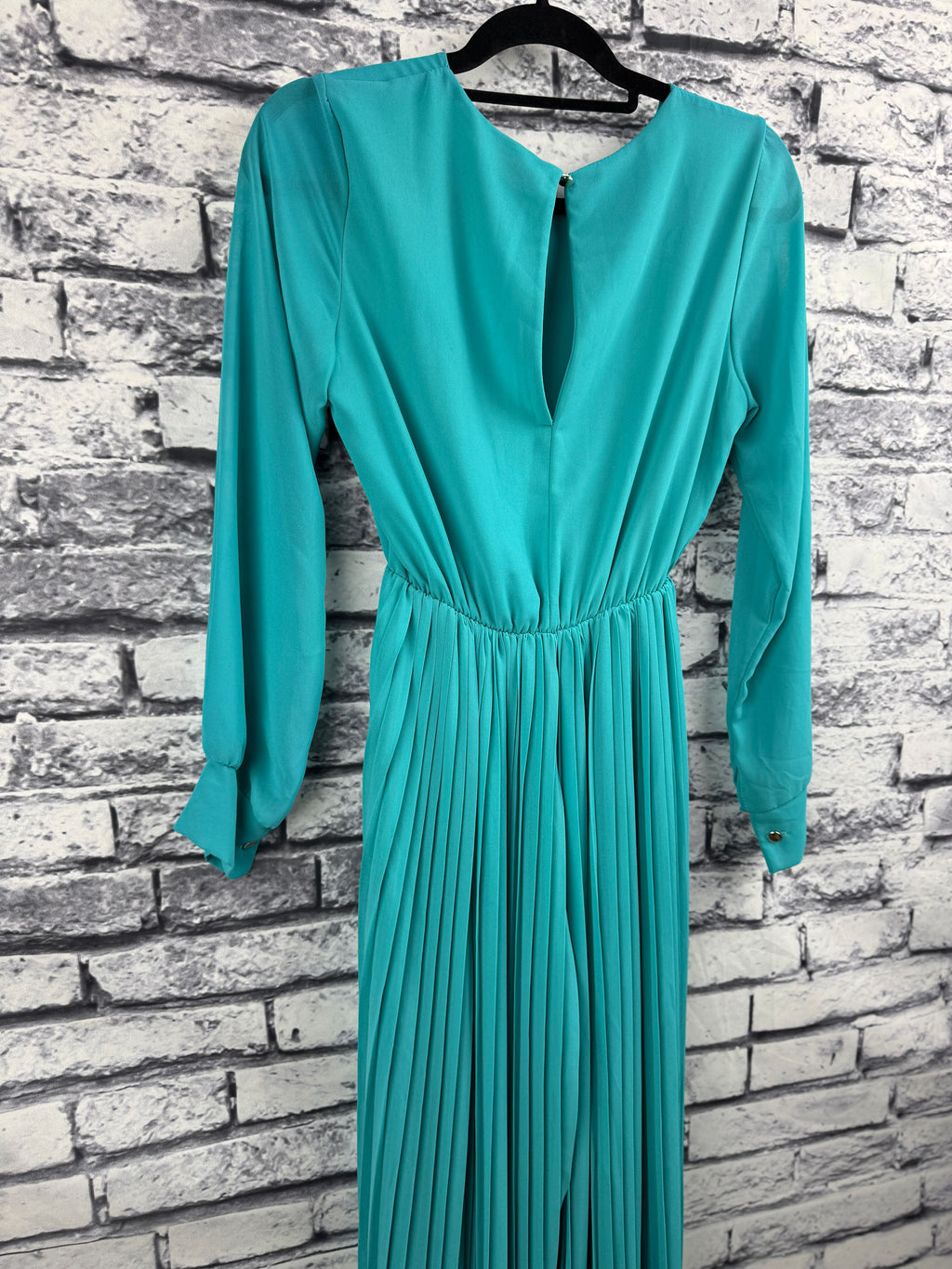 VTG Green Pleated Jumpsuit - Image 5