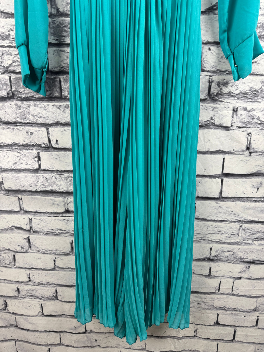 VTG Green Pleated Jumpsuit - Image 9